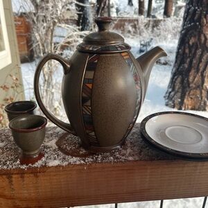 Vintage DENBY Marrakech Stoneware Coffe Pot + extras England